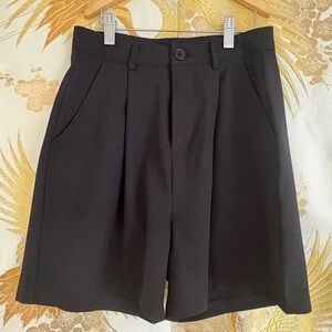 High-Waist Wide-Leg Tailored Shorts